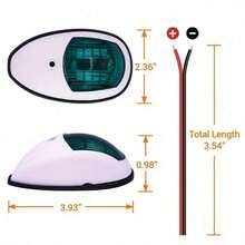 1 Set Red + Green LED Navigation Lights, Marine Lighting Signal Indicator Lights, Bow Lights, Suitable For Powerboats And Small Yachts Navigation Lights, Off-Road Lights - 船用警示燈 - 查看 5