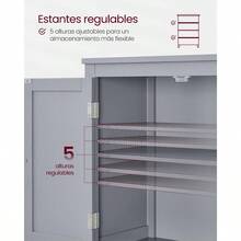 Bathroom Cabinet, Bathroom Cupboard, Kitchen Cabinet, With 4 Doors, Adjustable Shelves, 30 X 60 X 110 Cm, White MBBC552P31 - 杏色 - 查看 6
