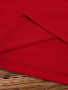 dos y la frase "Feliz Año Nuevo", de manga corta y cuello redondo, ropa informal para fiestas, lavable a máquina, ropa para celebraciones navideñas, regalo para fiestas familiares 2026. FCV0 - Rojo - Ver 5