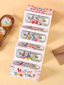 1 Set Amplop Kartu Ucapan Ulang Tahun Lipat, Pola Hadiah Warna-warni untuk Kejutan Uang Tunai Pesta Ulang Tahun, Termasuk 6 Slot, Cocok untuk Dekorasi Pesta Ulang Tahun - MultiWarna - View 4