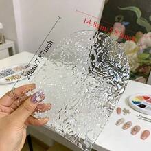1件透明紋理壓克力美甲展示板，美甲攝影背景道具，手持式美甲樣品裝飾展示盤，美甲色盤工具 - 彩色 - 查看 9