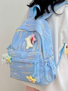 6pcs/1pc Minimalist Casual Mini Backpack, Soft And Lightweight Fabric, Solid Color Simple Design, Suitable For All Seasons, Ideal For Teenage Girls, Students, Working Women, Mothers, Travel, Commute, School, Outdoor, Portable Storage Small Backpack - Multiple Styles - View 10