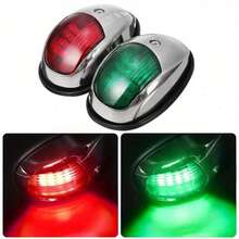 1 Set Red + Green LED Navigation Lights, Marine Lighting Signal Indicator Lights, Bow Lights, Suitable For Powerboats And Small Yachts Navigation Lights, Off-Road Lights - 船用警示燈 - 查看 4