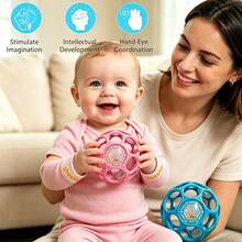 Infant Easy Grip Sensory Ball Rattle, Baby Developmental Bell Play Toy, Early Learning Toy For Baby, Education Sensory Training Toy, Ideal All Holiday ThanksGiving Birthday Back-To-School Gift For Newborns - Multicolor - View 6