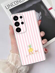 1件透明TPU防摔彩繪條紋潛水鴨圖案手機殼，適用於 Android Galaxy S23 Ultra/A14/A24 Android手機 Note12pro/Pixel 8/8 Pro/9 Pro XL Android手機 - 彩色 - 查看 1