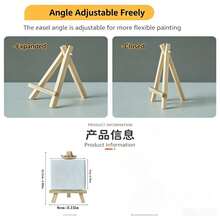 1pc Mini Desktop Easel, Wooden Folding Oil Painting Board, Triangular Support Stand For Sketching, Kids - White - View 6