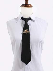 1 Set Women's Casual Solid Color Bee Adjustable Collar Bow Tie Set, Suitable For Campus, Shopping, Dating - Multicolor - View 3