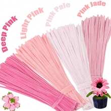 80/300/400/575pcs Pipe Cleaner Sticks Pink Floral Handmade Set With Tutorial Video, Graduation Season Back To School Crafts, Student And Family Holiday Gift, Photo Frame Floral Decoration, Travel Souvenir Gift - Multicolor - View 16