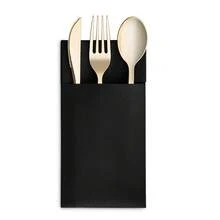 50PCS Disposable Dinner Napkins With Built-In Flatware Pocket,Prefolded Cloth Like Paper Napkins For Wedding Party Black - Multicolor - View 3