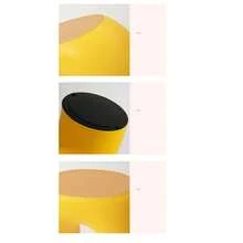 36cm Bunter Sitzhocker – Runder PP Hocker – Rutschfester Fußbank für Flur – Modernes Design – Gelb - Gelb - Übersicht 5
