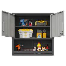 Metal Wall-Mounted Tool Storage Cabinet with Locking Door and 1 Shelf 1 Opened Drawer for Garage Warehouse,Office,Assembly Required - Standard - Übersicht 11