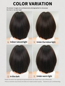 7JHH WIGS 深棕色短波波頭女用假髮,附瀏海,12英吋直髮合成纖維,免膠水耐熱纖維,逼真輕盈,適合日常與派對穿戴 - 深棕色 - 查看 8