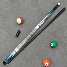 1pc 148cm American Billiard Cue, Medium Leather Tip, Cyan Geometric Print Non-Slip Texture Grip, Carbon Fiber Shaft, Adjustable Weight, Suitable For Home And Club Practice - Blue - View 6