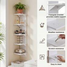 LOVEWE 5 Tier Wall Shelf Unit,White Vertical Floating Shelf-Narrow Decorative Wall Mount Modern Wall Decor Shelves For Bedrooms - 5th Floor - View 7