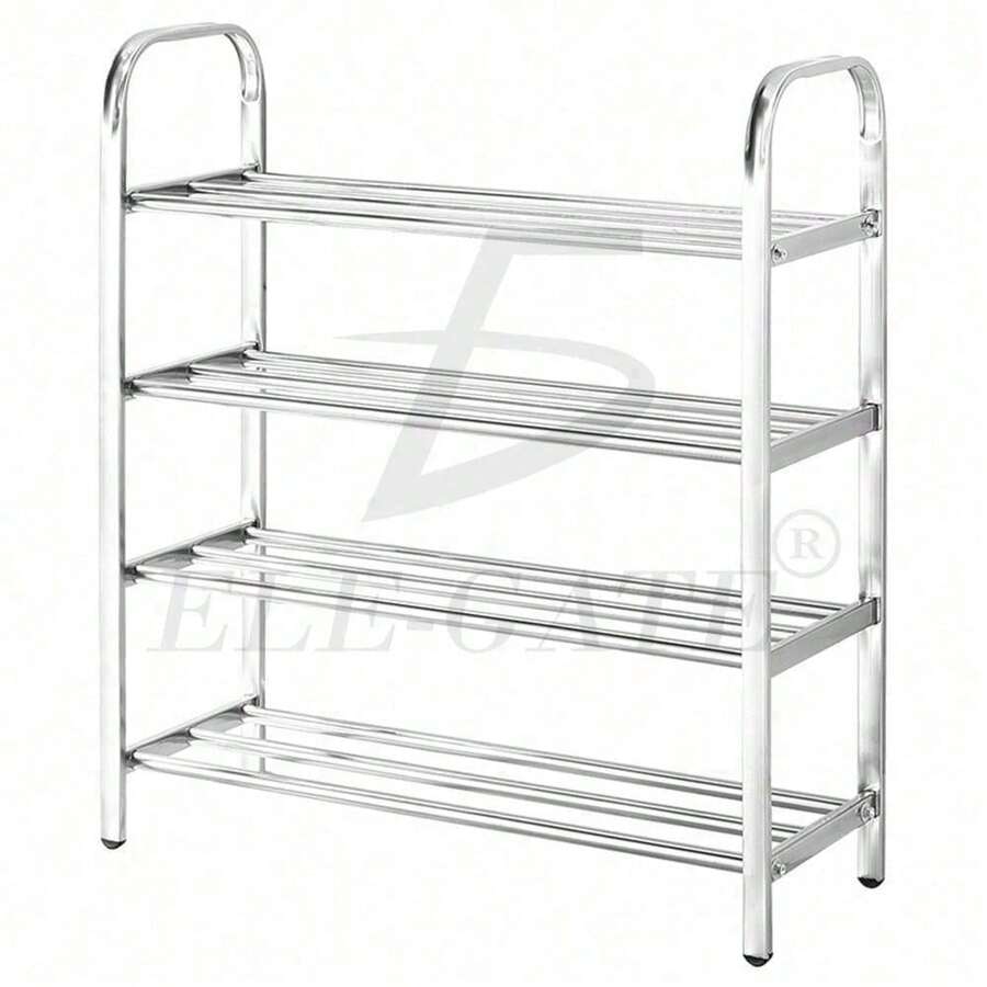 Metal Shoe Organizer Rack, Adjustable Shoe Shelf Without Tools, Storage For Sneakers, Boots, Heels For Bedroom, Hallway, Closet - Light Grey - View 1