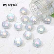 beadia 10顆 10mm 精緻貓眼梅花壓克力貝殼光澤珠,適用手鍊、項鍊、珠飾吊墜、珠飾配件裝飾珠 - 花朵 - 查看 13