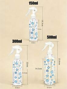 海星與貝殼圖案壓式高壓噴霧瓶，150/300/500ml 化妝水容器，高壓連續自動真空霧化噴霧瓶，透明 PET 可重複填充旅行噴霧瓶，頭髮與臉部噴霧，可重複填充，美髮造型工具，返校季，旅行必需品，教師禮物 - 彩色 - 查看 5