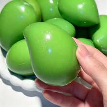 1 pieza Mango crujiente hecho a mano, pelota antiestrés de rebote lento que cambia de color, juguete de fruta realista para apretar, regalo de relajación - Multicolor - Ver 9
