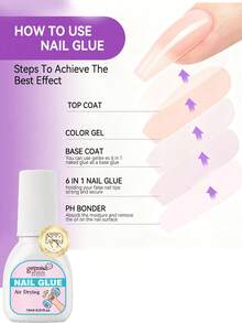 GELPOLISH 15ml 超強力指甲膠，適用於壓克力指甲、指甲貼片、穿戴式假指甲，沙龍級刷塗式指甲膠，易塗抹，耐用持久 - 15ml圓白 - 查看 8