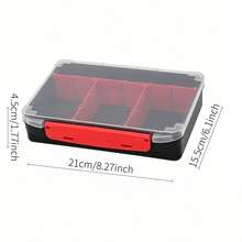 1 Piece Fishing Tackle Storage Box With Layered And Divided Compartments For Separate Storage Of Fishhooks And Lures; Transparent Flip Lid For Clear Visibility At A Glance - Multicolor - View 8