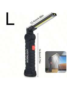 1pc Rechargeable LED Work Light, Portable Flashlight With Adjustable Rotation, 4 Lighting Modes, Magnetic Base And Hook, Suitable For Home/Outdoor/Repair/Camping/Emergency - Multicolor - View 12