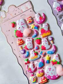 Cute Cartoon PP Stickers 3D Decoration, Suitable For Planner, Device Decoration And Handmade Crafts - Multicolor - View 3