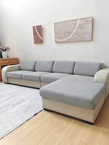 1 buah Sarung Bantal Kursi Sofa Warna Polos, Elastisitas Tinggi, Dapat Dilepas dan Dicuci dengan Mesin, Cocok untuk Ruang Tamu, Bahan Poliester, Sarung Bantal Kursi Sofa dan Sandaran Punggung - Light Grey - View 10