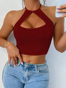Women's Solid Color Camisole, Simple And Elegant, Suitable For Summer. - Red - View 8
