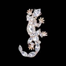 1/3 Fashion Exaggerated Animal Lizard Brooch Niche Design Rhinestone Gecko Pin Versatile Accessory For Dress And Coat - Style - View 7