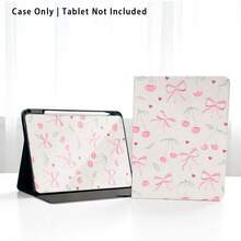 Pink Bow, Heart, Cherry Pattern, 1pc Flip Cover Tablet Protective Case With Pen Slot, Compatible With Honor 8/9/10/X8/X8A/X9/X8Pro/X9Pro, MatePad Se 11 Inch/MatePad 11 Inch/11.5 Inch, MatePad Pro, Apple 10th/11th Gen 2025 (A16), Galaxy Tab A7/A9 And Other Popular Models - Style 12 - View 8