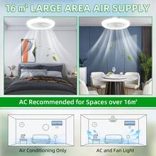 CANMEIJIA 30W 香氛 E27 風扇燈泡，附遙控器，3 色溫無段調光 LED 天花板風扇燈，85-264V 寬電壓白色風扇燈，適用於臥室、客廳、書房 - 24W風扇燈附遙控器 - 查看 7