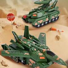 Novo Brinquedo de Tanque de Combate Militar Elétrico Transformável para Crianças com Rodas Omnidirecionais, Movimento Livre, Luzes e Efeitos Sonoros Integrados, Asas Auto-Expansíveis, Robô de Montagem Destacável, Veículo Blindado Camuflado, Tanque de Mísseis, Suave e Sem Arranhões, Durável, Anti-Colisão, Brinquedo Educativo Interativo para Meninos, Presente para Brincadeiras Internas e Externas (3 Pilhas AA Necessárias) - Multicolorido - Visão 9