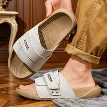 Pantuflas ajustables con cierre de gancho y bucle, transpirables, amortiguadoras, suaves y cómodas para hombres y mujeres, adecuadas para uso diario y juego en verano. - Gris blanquecino puro - Ver 7