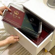 2件大容量考卷/文件/檔案收納盒，可堆疊桌面透明壓克力收納盒，辦公與學校用品，生日/復活節/聖誕節/家人/朋友/男孩/女孩/同學禮物 - 2個 - 查看 5