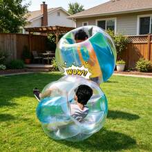 Inflatable Bumper Balls For Adults Human Hamster Balls For Adults Inflatable Lawn Game Ball 0.3mm Ultra-Thick PVC Toys Body Bumpers Ball Full Body For Outdoor Team Gaming Play (1pcs) - Blue 1pcS - View 3