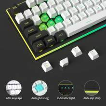 True RGB Full Size Keyboard And Mouse Combo, Silent Typing, 2-In-1 Combination, Mechanical Feel USB Membrane Keyboard, Suitable For Office And Gaming, Home Gift, PC And Laptop (Black & White) - View 7