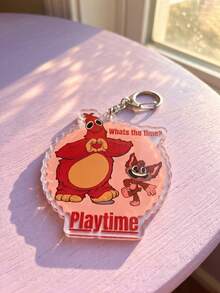 1pc/4pcs Cartoon Horror Game Pattern Acrylic Keychain, Personalized Style, High Transparency Acrylic Material, Asymmetrical Silhouette, High Definition Double-Sided Print With D-Shaped Clasp, Decorative Pendant, Bag Accessory, Suitable For Halloween, Game Anime Exhibition, Daily Outfit And Gift Giving, All Season Use. - Multicolor - View 7