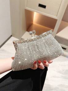 Or With Crystals, Glamorous Formal Handbag With Sparkling Crystals, Exquisite Evening Dress Accessory Suitable For Weddings, Formal Events, Parties, Birthdays - Perfect Gift - Perak - View 1