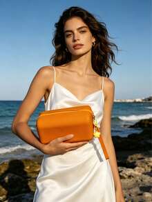 大容量可水洗矽膠化妝收納包，適用保養品、口紅、眼影盤、遮瑕膏、防曬乳，便攜式旅行收納袋，適合海灘、盥洗用品，多功能手提包、腕包，送給妻子、媽媽、老師、同學、朋友的節日禮物 - 彩色 - 查看 3