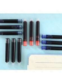 Fountain Pen Ink Cartridges, Fountain Pen Ink Refills Compatible With 2.6mm And 3.4mm Nib Diameters, Black Red Blue Ink, Replacement Ink Cartridge Set, Back To School - A - View 4