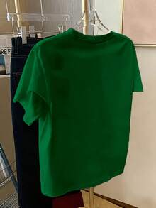 Y2K Women's Casual Summer T-Shirt - Exquisite Star Print T-Shirt - Y2k Style, Delicate, Ideal For A Gift, Casual Round Neck Top - Tra - 綠色 - 查看 2