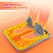Hailicare Electric Heating Foot Warmer Pad(40*40cm),9-Gear Temperature Settings 4-Level Timing Super Soft Fabric Hand&Machine Washable,Foldable And Portable Electric Blanket,Fast Heating, Suitable For Bed, Office, Under Desk - Grey - View 4