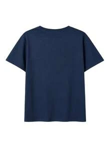 Domestic Shipping Women's T-Shirts, New 2026 Short-Sleeve Styles For Girls, Unique Logo Prints, Crew Neck Women's Tops, New Spring & Summer Collection - 深藍色 - 查看 4