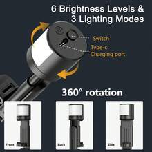 Foldable Wireless Selfie Stick Bluetooth Monopod With Fill Light,Multi-Angles Rotation Phone Holder With Remote Shutter,Stable Tripod Stand For Smartphone 16 15 14 13 12 Pro IOS Android - 查看 5