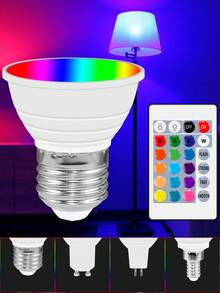 CanLing 15W RGB LED Bulb E27/E26 Spotlight GU10 Recessed Ceiling Light MR16 Pendant Light Bulb E14 4 Dynamic Modes 15 Colors Dimmable Color Changing Atmosphere Light GU5.3 Smart Remote Control Home Gaming Living Room Bedroom Party Decoration Ambient Night Light 85-265V - LED Bulb - View 1