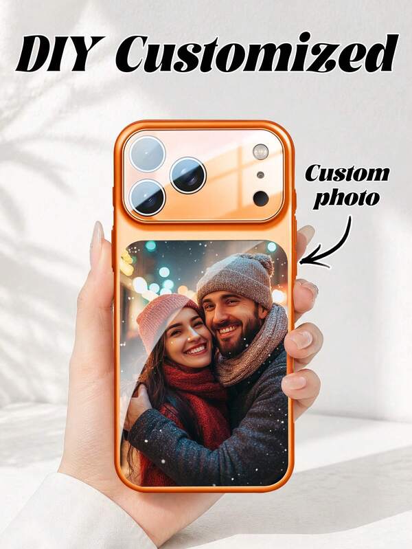 Casing Ponsel DIY Kustom Oranye Magnetik Tahan Guncangan Kompatibel dengan 17 Promax/17AIR/17Pro/17 Perlindungan Kamera Penuh Buram Tahan Gores Untuk Pasangan Keluarga Ulang Tahun Hari Ibu Ulang Tahun Pernikahan Hadiah Pernikahan, Hadiah yang Dipersonalisasi