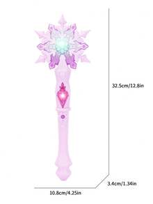 1pc Light-Up Magic Wand Toy With Music Blue Snowflake Wand For Princess Costume Role Play Girls' Kids Party Gift (Battery Not Included) - Multicolor - View 10