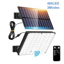 400 LED High Brightness Solar Flood Light, IP65 Fully Waterproof, Infrared Sensor + Remote Control Design, Lighting, Suitable For Yard, Driveway, Porch, Garage Solar Outdoor Light - 1PC - View 2