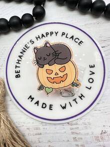 Pumpkin Ghost Retractable Badge Reel: Halloween Decoration, Acrylic Nurse ID Badge Holder, Party Name Tag & Party Favor - Halloween Series - View 5