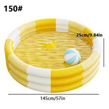 1pc Inflatable Round Swimming Pool Yellow Adult Inflatable Swimming Pool, Extra Large Thickened Family Swimming Pool, Suitable For Adults, Outdoors, Garden, Backyard, Summer Water Party (60CM,90CM,100CM,130,150CM) - Multicolor - View 4